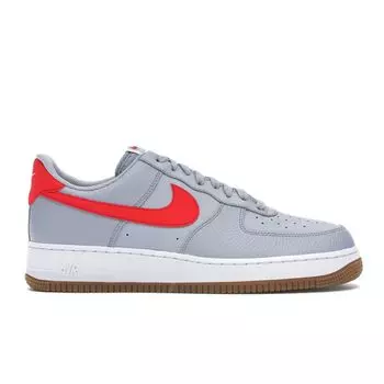 Мужские кроссовки Nike Air Force 1 Wolf Grey White Gum-Medium Brown University-Red CI0057-003