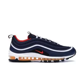 Мужские кроссовки Nike Air Max 97 Midnight Navy Blue Habanero-Red-Black-White 921826-403