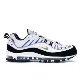 Мужские кроссовки Nike Air Max 98 Premium Teal Nebula White University-Gold Black BV0989-102