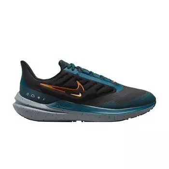 Мужские кроссовки Nike Air Winflo 9 Shield Black Deep Jungle Geode-Teal Safety-Orange DM1106-002 44