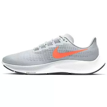 Мужские кроссовки Nike Air Zoom Pegasus 37 Pure Platinum Hyper Crimson серые волчьи-серые холодные-серые BQ9646-012 44