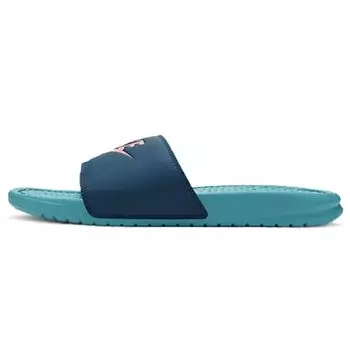 Мужские кроссовки Nike Benassi JDI Slide Teal Nebula Blue Sunset-Pulse 343880-304