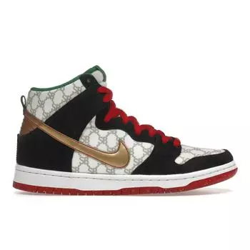 Мужские кроссовки Nike Black Sheep x Dunk High SB Paid In Full White Metallic-Gold-Black 313171-170