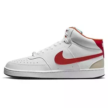 Мужские кроссовки Nike Court Vision Mid Next Nature Leap High, белый, темно-бирюзовый, университетский красный FD9926-161 40