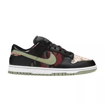 Мужские кроссовки Nike Dunk Low SE Black Multi-Camo Oil-Green White Total-Orange DH0957-001 42