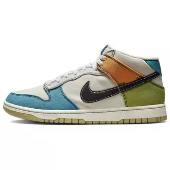 Мужские кроссовки Nike Dunk Mid Pale Ivory Multi-Color Mineral-Teal Moss Black DV0830-100 38.5
