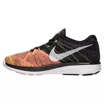 Мужские кроссовки Nike Flyknit Lunar 3 Orange Toe Black BLACK WHITE 698181-007