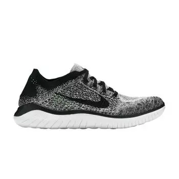 Мужские кроссовки Nike Free RN Flyknit 2018 Бело-черные 942838-101