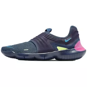 Мужские кроссовки Nike Free RN Flyknit 3.0 Midnight Navy Blue Volt AQ5707-400