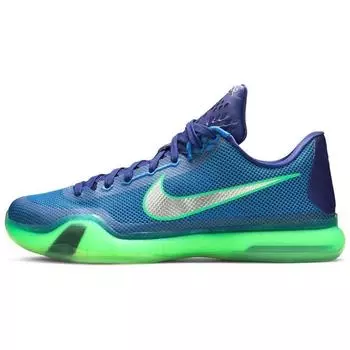 Мужские кроссовки Nike Kobe 10 Emerald City Blue Deep-Emerald Metallic-Silver-Green-Shock 705317-402