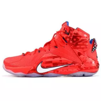 Мужские кроссовки Nike LeBron 12 USA красные бело-синие 684593-616