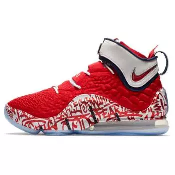 Мужские кроссовки Nike LeBron 17 EP LeBron 4 Red Graffiti University-Red White CT6052-600