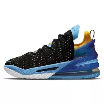 Мужские кроссовки Nike LeBron 18 Lakers Heritage черные, университет Голд-Коста CQ9283-006 40.5