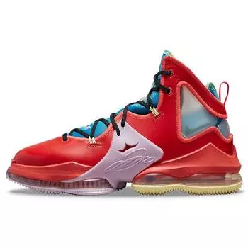 Мужские кроссовки Nike LeBron 19 LeBronival разноцветные ярко-малиновые с кокосовым молоком DQ7548-600 42.5