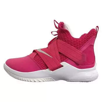 Мужские кроссовки Nike LeBron Soldier 12 TB, посвященные раку груди, розовые, ярко-розовые, металлик-серебристые AT3872-609 43