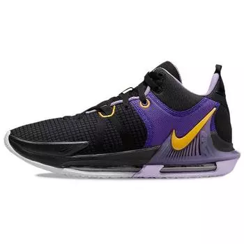 Мужские кроссовки Nike LeBron Witness 7 Lakers фиолетово-черные университетское золото DM1123-002 42.5