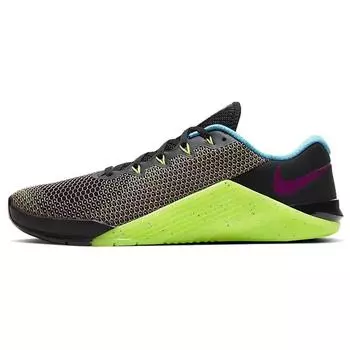 Мужские кроссовки Nike Metcon 5 AMP Black Green Strike Blue-Fury Fire-Pink CD3395-046