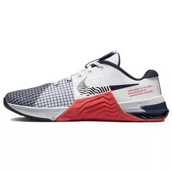 Мужские кроссовки Nike Metcon 8 White Crimson Obsidian ярко-малиновые DO9328-101 38.5