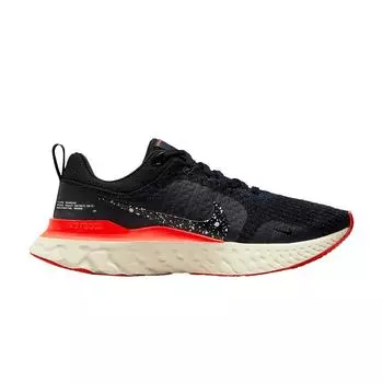 Мужские кроссовки Nike React Infinity Run Flyknit 3 Obsidian Crimson черные ярко-малиновые DZ3014-002 44.5