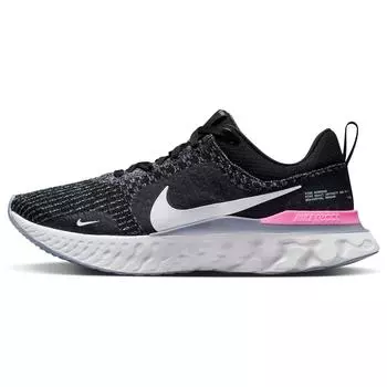 Мужские кроссовки Nike React Infinity Run Flyknit 3 Black Football Grey Pink DZ3014-001 40