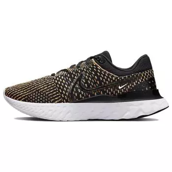 Мужские кроссовки Nike React Infinity Run Flyknit 3, черные, разноцветные, разноцветные, белые, сине-светящиеся DH5392-002 44.5
