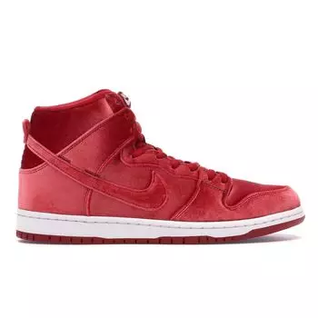 Мужские кроссовки Nike SB Dunk High PRM Red Velvet Gym-red Gym-Red-White 313171-661