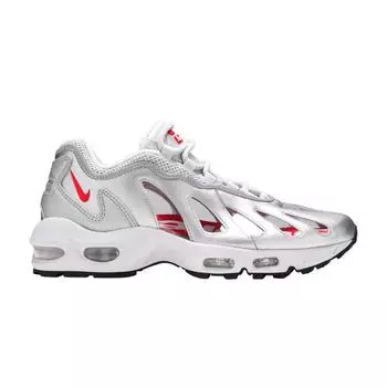 Мужские кроссовки Nike Supreme x Air Max 96 Metallic Silver Speed-Red Clear CV7652-001 42.5
