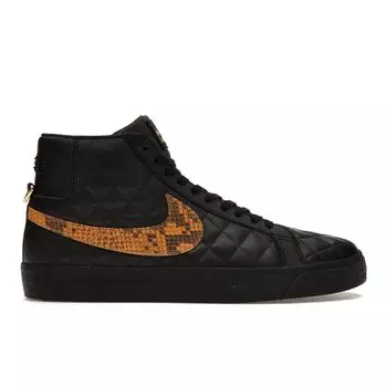 Мужские кроссовки Nike Supreme x Zoom Blazer Mid QS SB черные со змеиной кожей DV5078-001 44.5