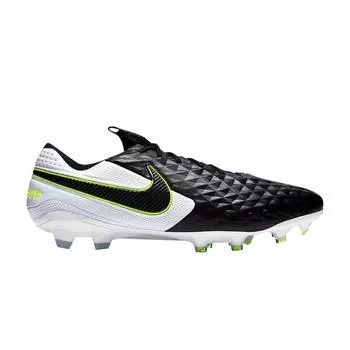 Мужские кроссовки Nike Tiempo Legend 8 Elite FG Black Volt белые AT5293-007 42.5