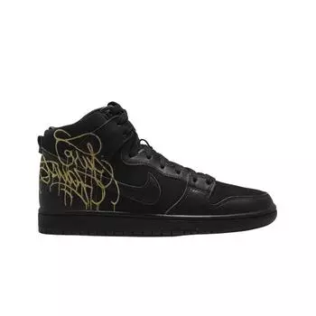 Мужские кроссовки Nike x Faust SB Dunk High Pro QS Black and Metallic Gold DH7755-001