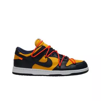 Мужские кроссовки Nike x Off White Dunk Low University Gold Midnight Navy CT0856-700