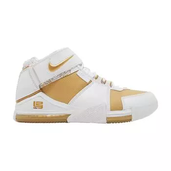 Мужские кроссовки Nike Zoom Lebron 2 Retro Maccabi 2022 Белый металлик-золотой Varsity-Crimson DJ4892-100 40