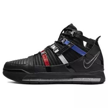 Мужские кроссовки Nike Zoom LeBron 3 Retro Barbershop черный металлик-серебристый университетский красный DO9354-001 40