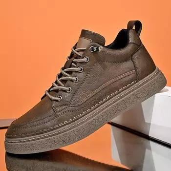 Мужские кроссовки, новая нескользящая износостойкая универсальная повседневная обувь с увеличенной шнуровкой и мягкой подошвой на плоской подошве 38 чёрный