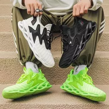 Мужские кроссовки, новая повседневная обувь с сеткой для бега, модная спортивная обувь для папы 39 белый