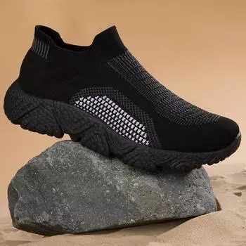 Мужские кроссовки, новейшая вулканизированная обувь, удобная дышащая повседневная обувь с эластичной сеткой, легкая уличная походная обувь на платформе 36