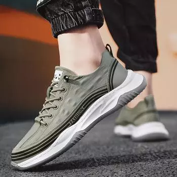 Мужские кроссовки нового стиля, модные повседневные, из дышащей ткани, удобные, с увеличенной высотой, на платформе, для сноуборда 39 зелёный