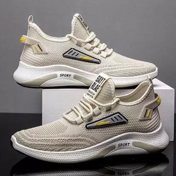 Мужские кроссовки Новые модные повседневные туфли Flyknit из сетки Мужская обувь Дышащие повседневные кроссовки для бега для мужчин 39