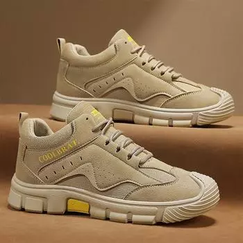 Мужские кроссовки осень-зима высокого качества для отдыха на открытом воздухе повседневная спортивная обувь резиновая нескользящая хаки черная рабочая защитная обувь мужская горячая новинка 39 хаки