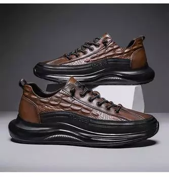 Мужские кроссовки осенние на шнуровке с толстой подошвой, противоскользящие, увеличивающие рост, комфортные, новые модные повседневные туфли, мужская обувь для скейтбординга 39