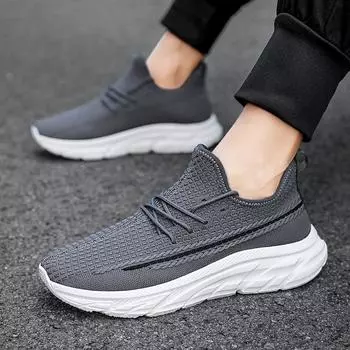 Мужские кроссовки, осенние, новые, толстые, подошва, модные, сетчатые, вулканизированные, высококачественные, повседневные, походные, мужские, теннисные туфли для мужчин 2024 года 39 чёрный