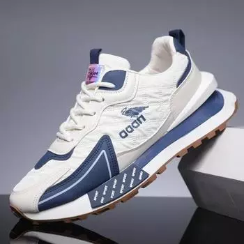 Мужские кроссовки, осенняя мода, дышащие кроссовки для бега на открытом воздухе, спортивные кроссовки на платформе, нескользящие, повседневная обувь для работы для мужчин 39 белый