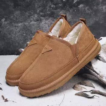 Мужские кроссовки Plus Velvet Нескользящие Износостойкие Водонепроницаемые Сохраняют Тепло Удобные Модные Универсальные Платформа Уличные Круглый Носок 39 чёрный