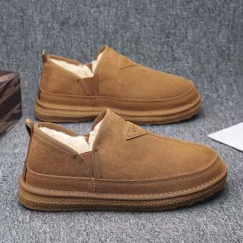 Мужские кроссовки Plus Velvet Нескользящие Износостойкие Водонепроницаемые Сохраняют Тепло Удобные Модные Универсальные Платформа Уличные Круглый Носок 39 чёрный