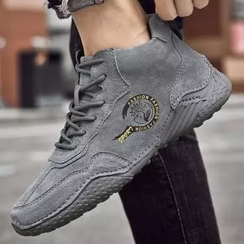 Мужские кроссовки, повседневные ботильоны, зимние теплые высококачественные спортивные туфли для вождения на открытом воздухе, оригинальные мужские кроссовки 2024 года, мужские мокасины 38 песочный