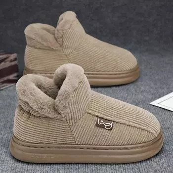 Мужские кроссовки Повседневные Износостойкие Нескользящие Удобные Высокие Плюс Бархатные Сохраняют Тепло Модные Универсальные Гибкая Платформа 38 серый