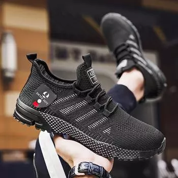 Мужские кроссовки, повседневные кроссовки, легкие кроссовки, дышащая сетчатая спортивная обувь для активного отдыха, модная спортивная обувь для мужчин 40 чёрный