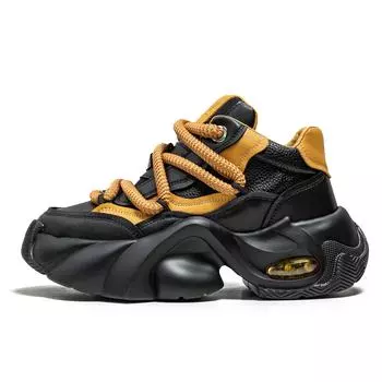 Мужские кроссовки повседневные спортивные прогулочные мужские туфли панк британский стиль массивные кроссовки мужские модные новые кроссовки мужские уличные 39 чёрный