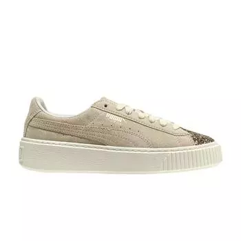 Мужские кроссовки Puma Suede Platform Crushed Gem Tan Marshmallow Metallic-Gold 365866-02