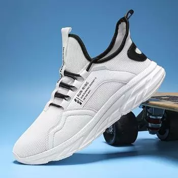 Мужские кроссовки, роскошные уличные кроссовки для бега, мужская обувь, тренировочные легкие повседневные кроссовки, спортивная обувь для скейтборда 41 белый